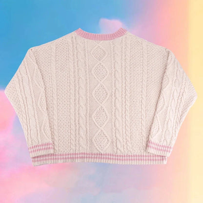 Pink Star Embroidered Knit