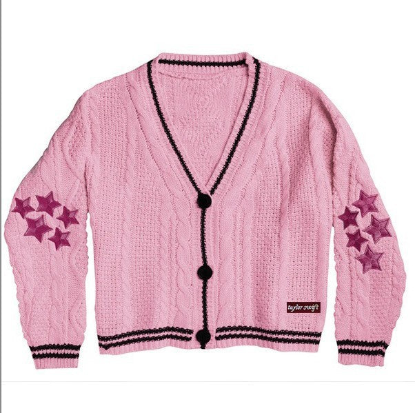 Solid Color Long Sleeve Cardigan Woman