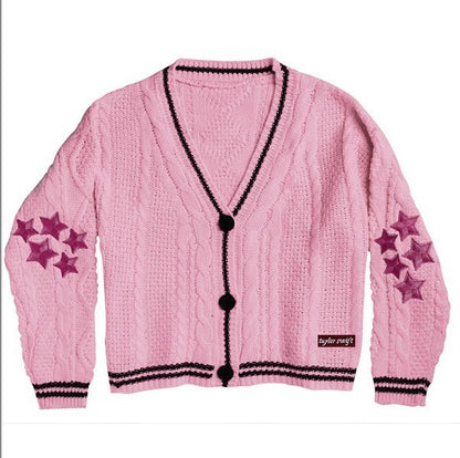 Solid Color Long Sleeve Cardigan Woman