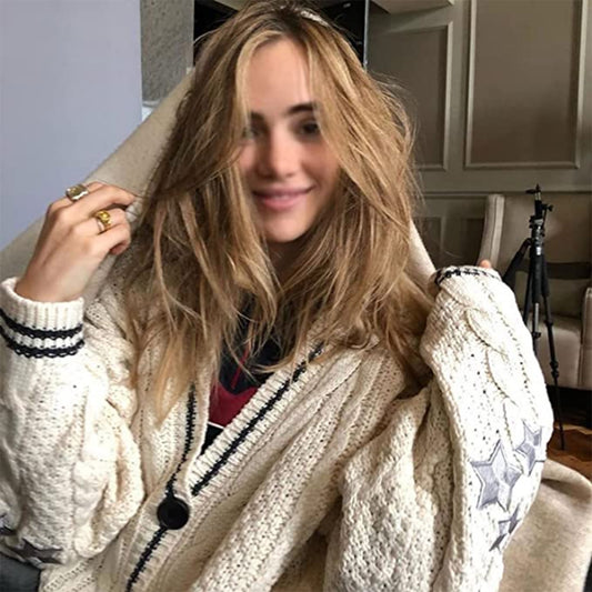 Solid Color Long Sleeve Cardigan Woman